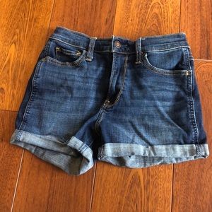 Dark blue denim shorts
